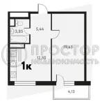 2-комнатная квартира, 40.87 м² - фото 8