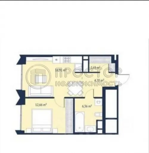 1-комнатная квартира, 43.34 м² - фото 9