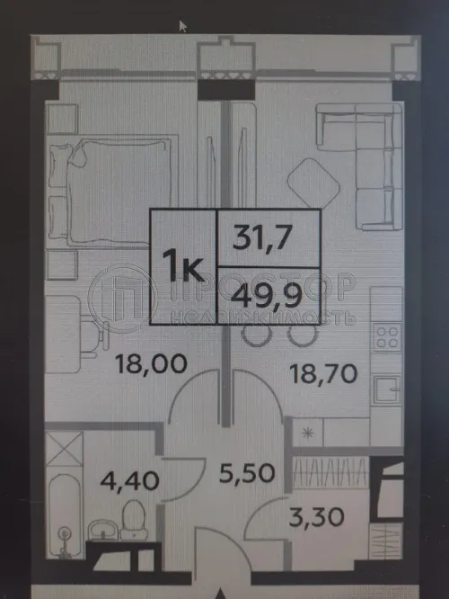 2-комнатная квартира, 49.9 м² - фото 5