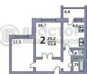 2-комнатная квартира, 53.4 м² - фото 31