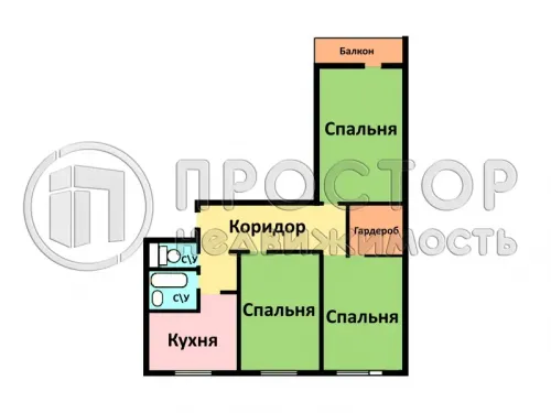 3-комнатная квартира, 64 м² - фото 19