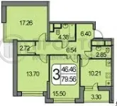 3-комнатная квартира, 81.7 м² - фото 23