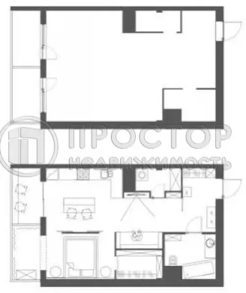 1-комнатная квартира, 58 м² - фото 11