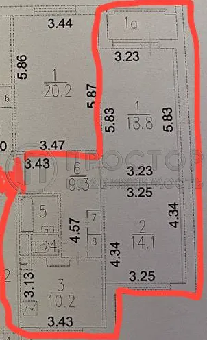 2-комнатная квартира, 57.3 м² - фото 22