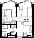 1-комнатная квартира, 41.21 м² - фото 27
