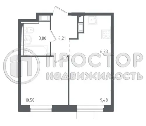 2-комнатная квартира, 34.2 м² - фото 14