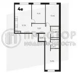 4-комнатная квартира, 81.92 м² - фото 14