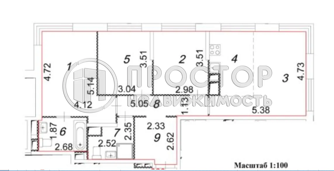 3-комнатная квартира, 83 м² - фото 22