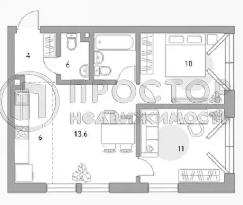 3-комнатная квартира, 50.4 м² - фото 23