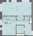 2-комнатная квартира, 49.5 м² - фото 29