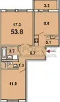 2-комнатная квартира, 58.8 м² - фото 51