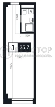 Студия, 25.7 м² - фото 10