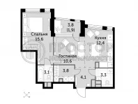 2-комнатная квартира, 55 м² - фото 9