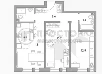 2-комнатная квартира, 61.4 м² - фото 11