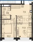 1-комнатная квартира, 33.9 м² - фото 25