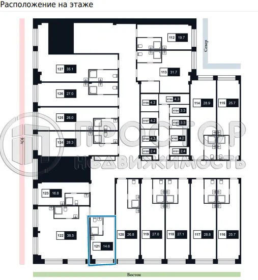 Коммерческая недвижимость (офисное), 14.5 м² - фото 22