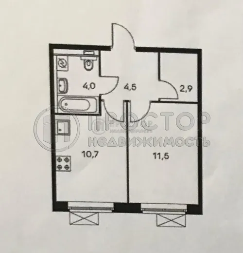 1-комнатная квартира, 33.1 м² - фото 8