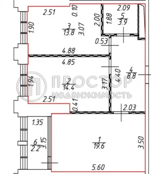 2-комнатная квартира, 60.5 м² - фото 20