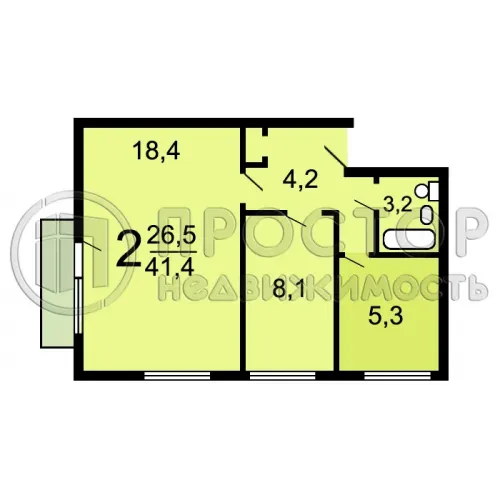 2-комнатная квартира, 42 м² - фото 9