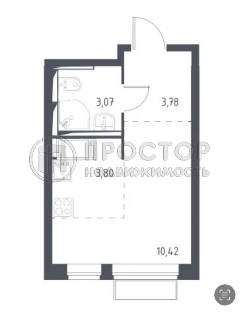 Студия, 21.7 м² - фото 7