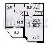 1-комнатная квартира, 52.6 м² - фото 55