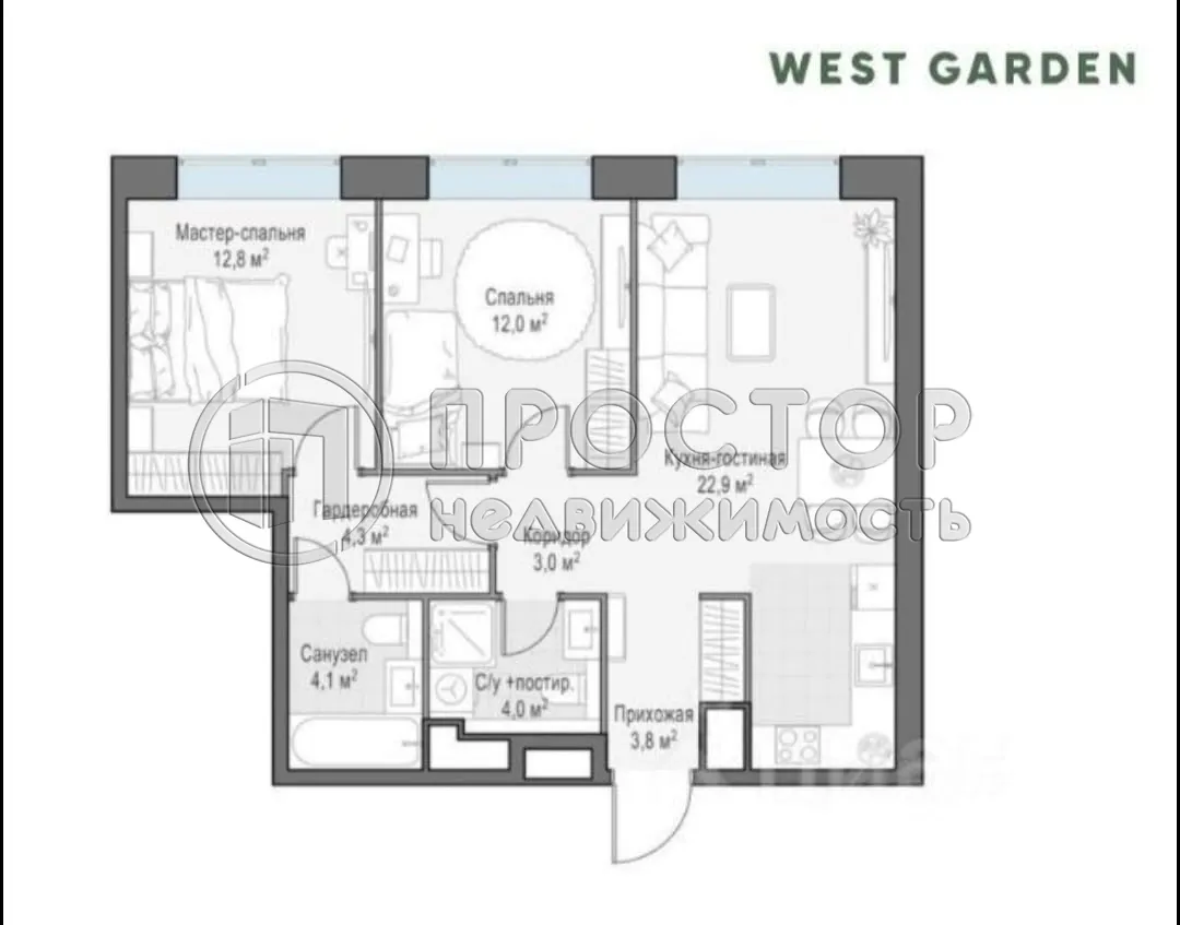 3-комнатная квартира, 67 м² - фото 7