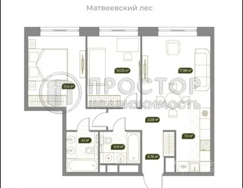 3-комнатная квартира, 67 м² - фото 8