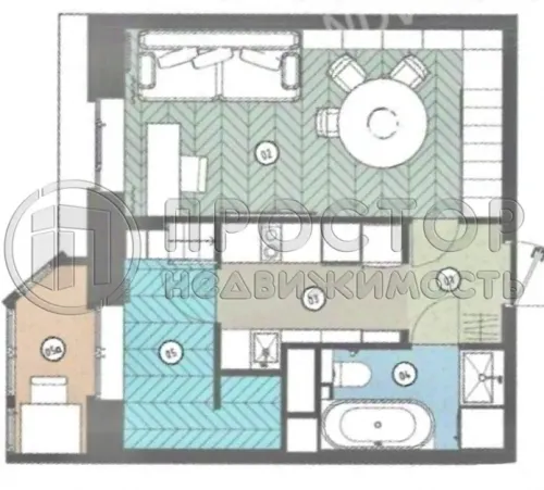 1-комнатная квартира, 35 м² - фото 22