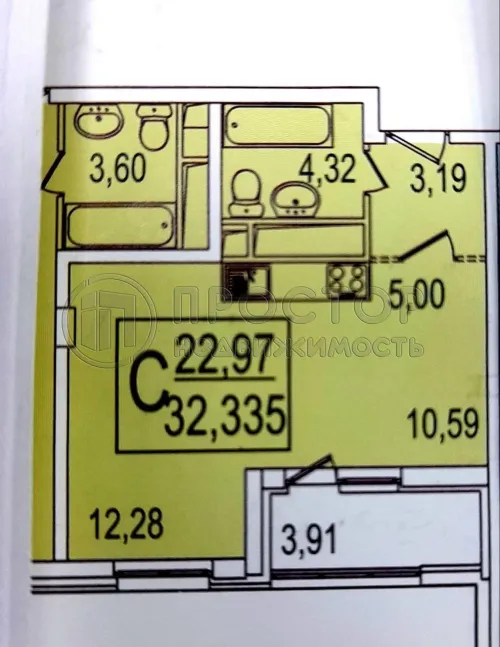 Студия, 33 м² - фото 18