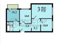 3-комнатная квартира, 77 м² - фото 53