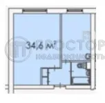 1-комнатная квартира, 34.6 м² - фото 17