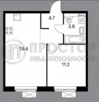 2-комнатная квартира, 39 м² - фото 27