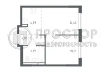 2-комнатная квартира, 34 м² - фото 6