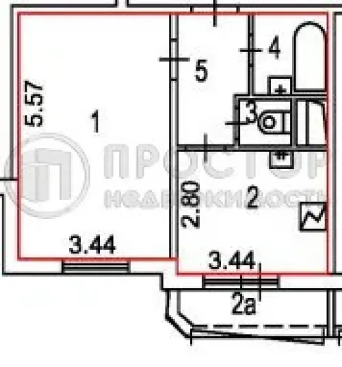 1-комнатная квартира, 37.8 м² - фото 42