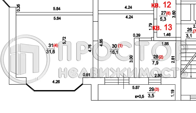 2-комнатная квартира, 62.6 м² - фото 19