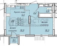 1-комнатная квартира, 34.2 м² - фото 15