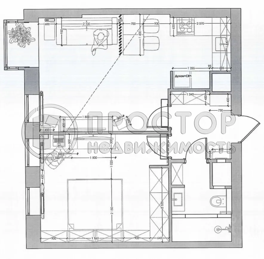 2-комнатная квартира, 50 м² - фото 19