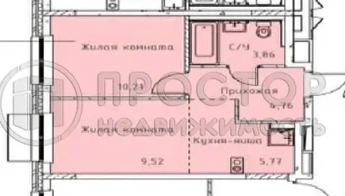 2-комнатная квартира, 34.12 м² - фото 14