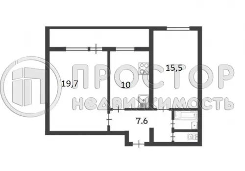 2-комнатная квартира, 52.8 м² - фото 12