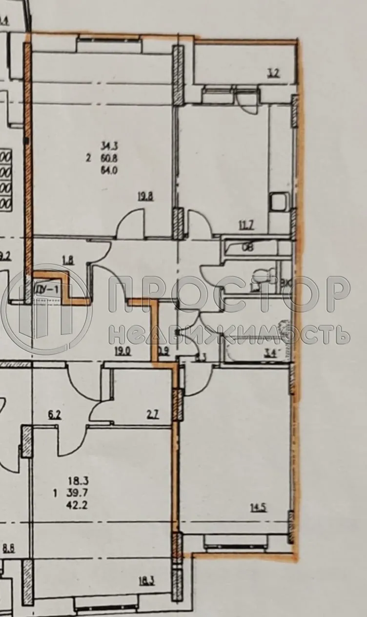 2-комнатная квартира, 61.5 м² - фото 3