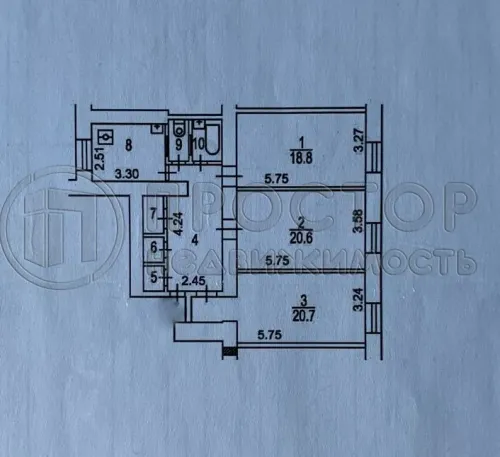 3-комнатная квартира, 95 м² - фото 19
