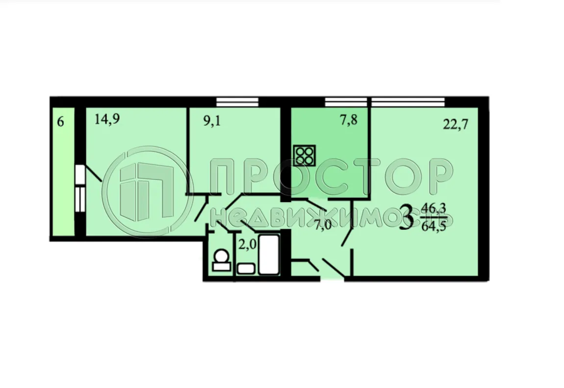 Комната, 15 м² - фото 15