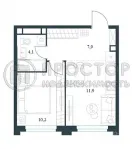 1-комнатная квартира, 34.1 м² - фото 11