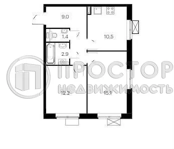 2-комнатная квартира, 51.1 м² - фото 38