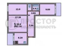 3-комнатная квартира, 66.4 м² - фото 41