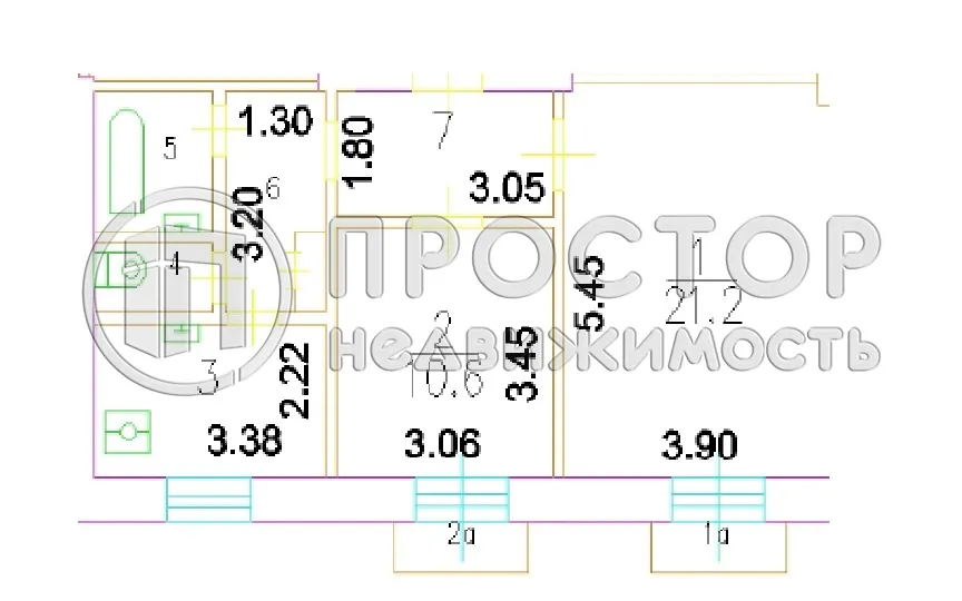 2-комнатная квартира, 53.4 м² - фото 32