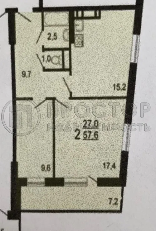 2-комнатная квартира, 55.1 м² - фото 33