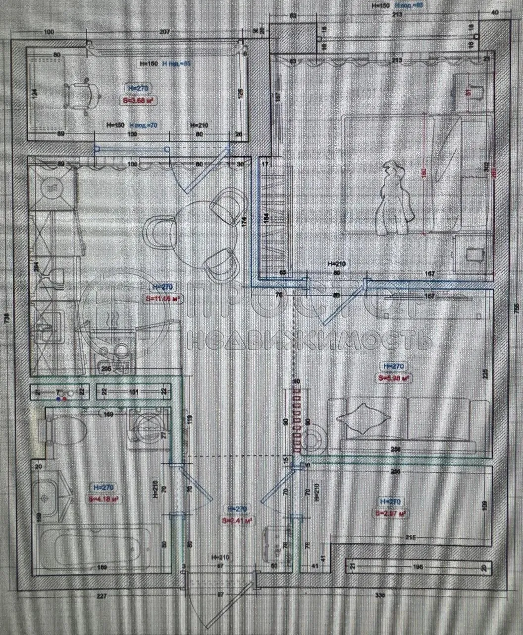 2-комнатная квартира, 38 м² - фото 13