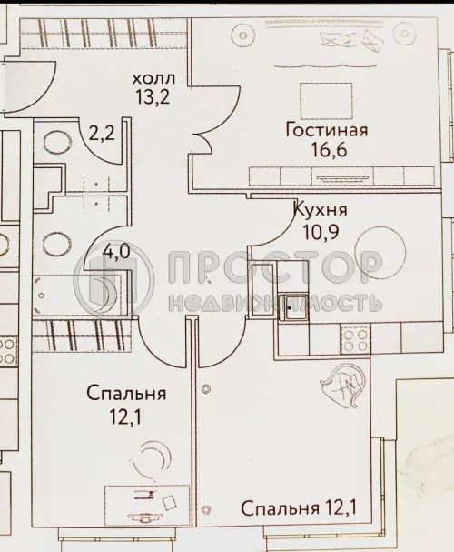 3-комнатная квартира, 71.1 м² - фото 13