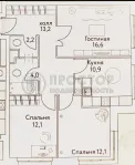 3-комнатная квартира, 71.1 м² - фото 25